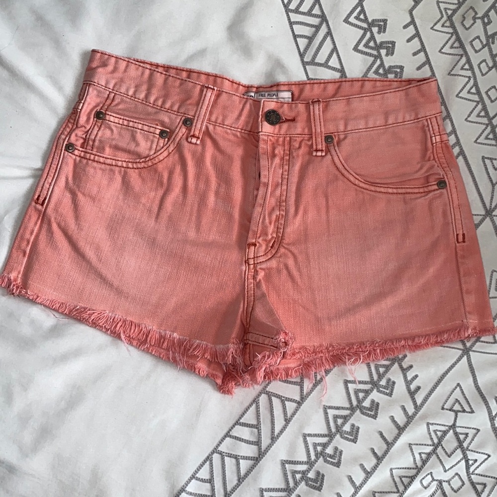Free People Pink Denim Shorts